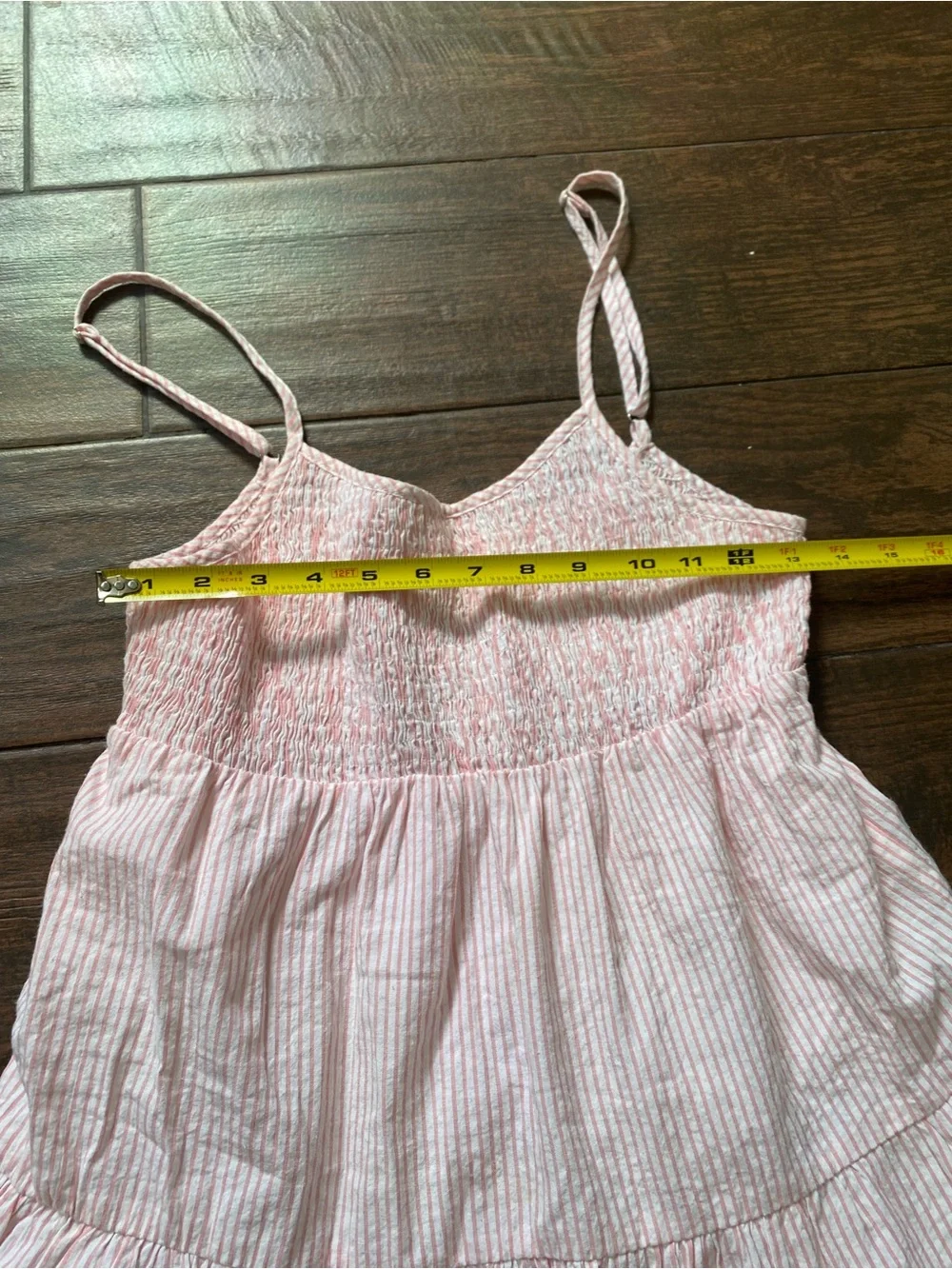 Girls Light Pink Tiered Sundress with Smocked Bodice